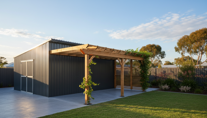Shed with Pergola: Custom Colorbond Solutions for Australian Homes