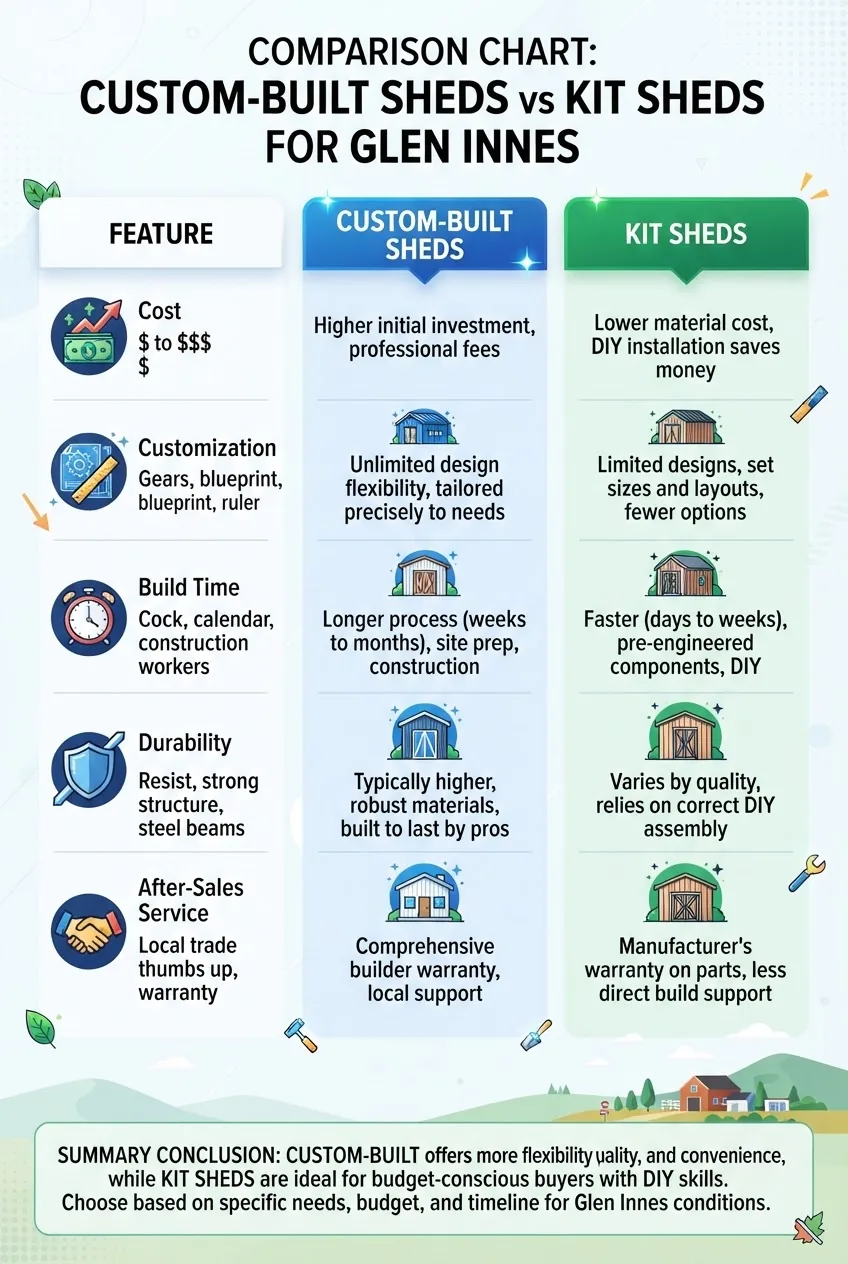 Infographic showing a side-by-side three-column comparison chart, each column featuring an icon and text blocks detailing Cost,